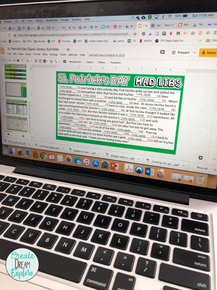 digital st patricks day google slides classroom activities