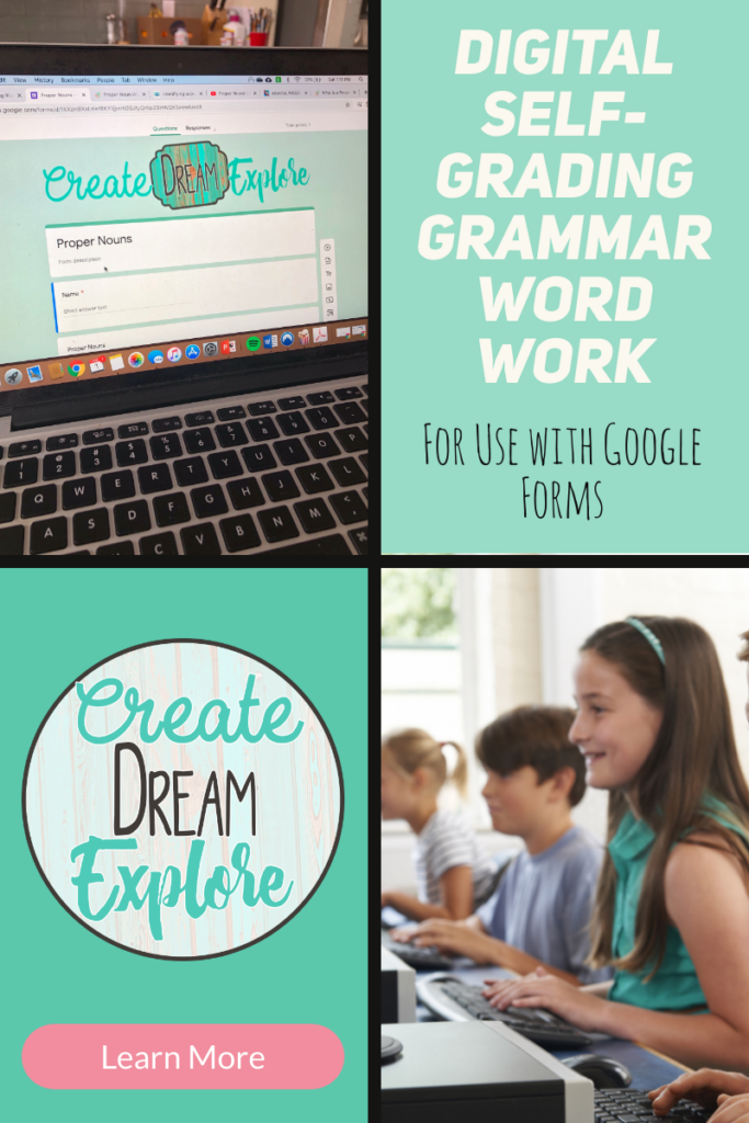 Digital grammar word work google classroom